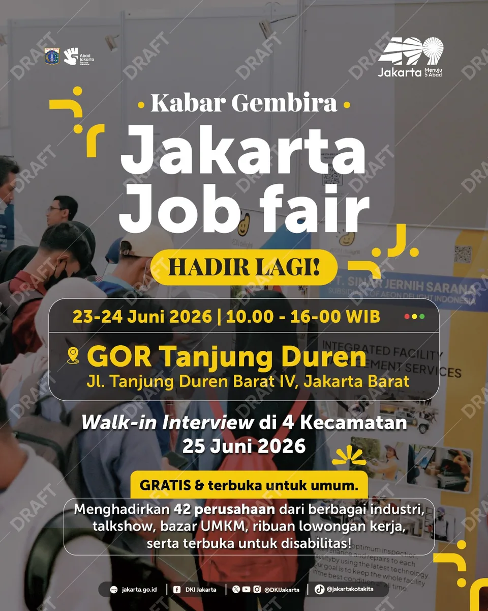 Job Fair Kabupaten Banjarnegara 2026 (Suku Dinas TKTE Wilayah Kabupaten Banjarnegara Barat) : 23-24 Juni 2026